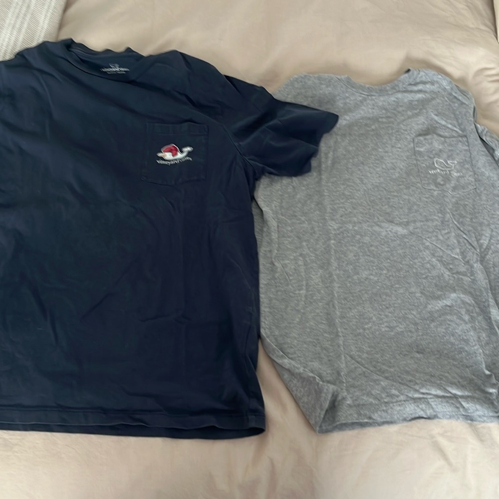 These are two vineyard vine tees
